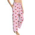 thumbnail image 2 of Xecao Floral Strawberr Women's Straight Lounge Pajama Pants: The Epitome of Relaxed Sleepwear, 2 of 9