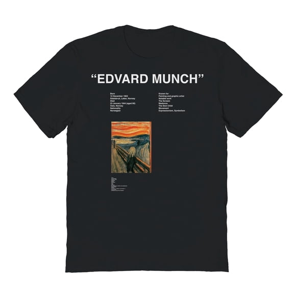 APOH Munch The Scream Graphic Black Men's Cotton T-Shirt