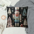 thumbnail image 2 of Creowell  Merry Christmas Throw Pillow Covers,Christmas Nutcracker Santa Tree Decorative Pillowcase, Pink and Blue, 2 of 5