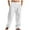 White, variant on Chiccall Mens Casual Cotton Linen Pants Solid Loose Fit Drawstring Elastic Waist Breathable Straight-Legs Summer Yoga Beach Long Pants