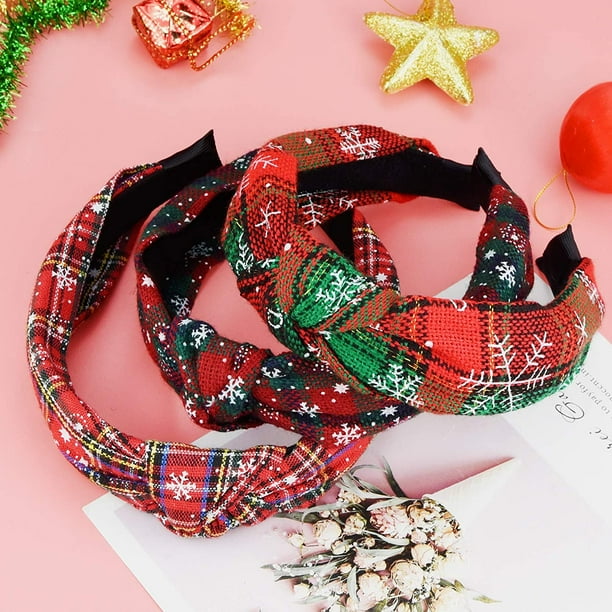 Fashion plaid knot headband sale