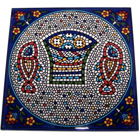 Modular Hand Painted Tile from Jerusalem Model IX - 6 Inches - Asfour Outlet Trademark