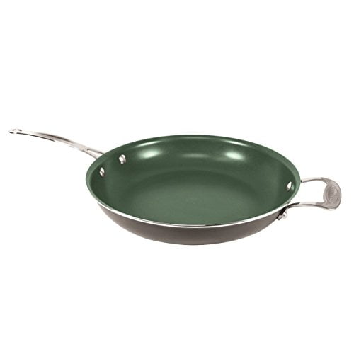 Orgreenic Porcelain Ceramic 12" Cooking Fry Pan with Helper Handle
