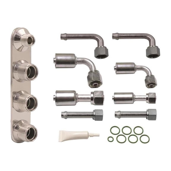 4-Way Bulkhead Plate and Fitting Kit for Heat and A/C, Inline