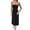 Black, variant on Summer Dresses For Women Plus Size Solid Color Casual Waisted Off The Shoulder Sleevelesses Women's Summer Flowy Maxi Dress — Black∣S