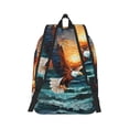 thumbnail image 3 of Daiia Textured Bald Eagle Vintage Canvas Backpack for Men and Women ,Hiking Backpack,Travel Laptop Bag for School,Large Capacity Backpack-, 3 of 8
