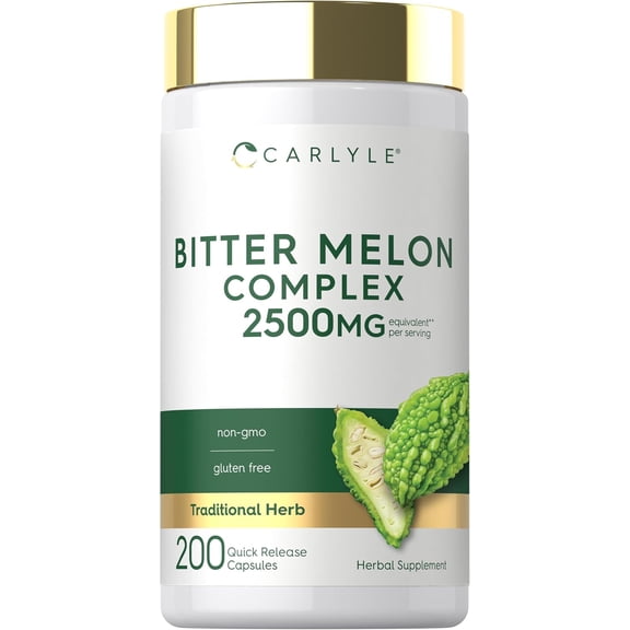 Bitter Melon Capsules | 200 Count | Complex Supplement for Men and Women | by Carlyle