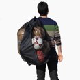 thumbnail image 2 of Red De Pelota De Tela Oxford, Bolsa De Transporte De Fútbol De Gran Capacidad, Bolsa De Almacenamiento De Hombro De Pelota De Fútbol Ahorradora De Espacio, Impermeable Con Cordón Vogacara OD006390-00, 2 of 6