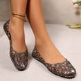 thumbnail image 6 of Ticikt Women's Jelly Sandals Ballet Shoes On Flats Hollow Out Loafers, 6 of 7