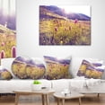 thumbnail image 3 of Designart Mountain Pasture with Pink Flowers - Flower Throw Pillow - 18x18, 3 of 4