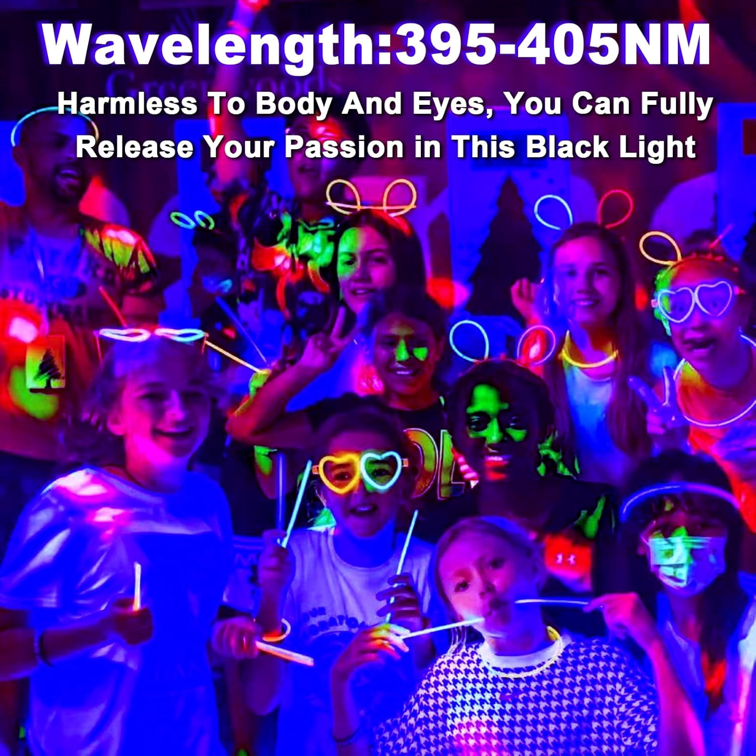 2 Pack 150W LED UV Black Light, Powerful Blacklight Flood Light with Plug and Switch, IP66 Waterproof, 395-405nm Blacklight Lamp for Party Body Paint Fluorescent Poster Halloween