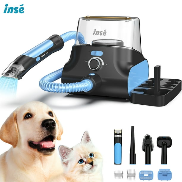 Aspiradora INSE P30 para Mascotas - Color Azul Negro, 4,5 L de Capacidad, 5 en 1, Ultra Silenciosa Ideal para Perros y Gatos