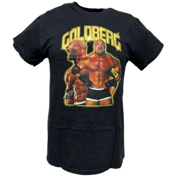 Bill Goldberg Double Pose Signature Mens Black T-shirt