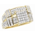 thumbnail image 2 of Sparkle Jewels Ladies Mens 14K Yellow Gold Finish CZ Trio Engagement Wedding Ring Set, 2 of 5