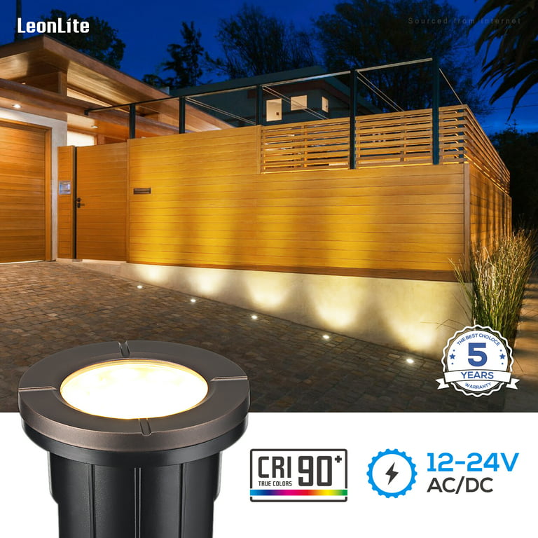 12V Well Lights Low Voltage, 6W LED In-Ground Landscape Lighting, Pack of 6