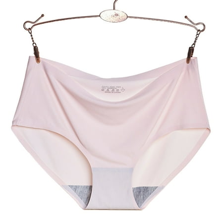 

harmtty Women Soft Elastic Seamless Breathable Mid Rise Panties Briefs Underwear Pink M