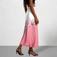 thumbnail image 5 of QIUOMBBP Womens Pencil Long Skirt Elastic High Waist Satin Silk Bodycon Maxi Skirts Summer Casual Streetwear Hot Pink L, 5 of 8