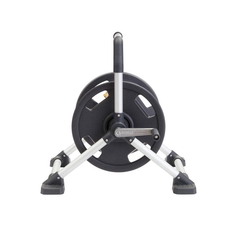 Gorilla Carts 150 ft. Black/Gray Retractable Free Standing Hose Reel Cart