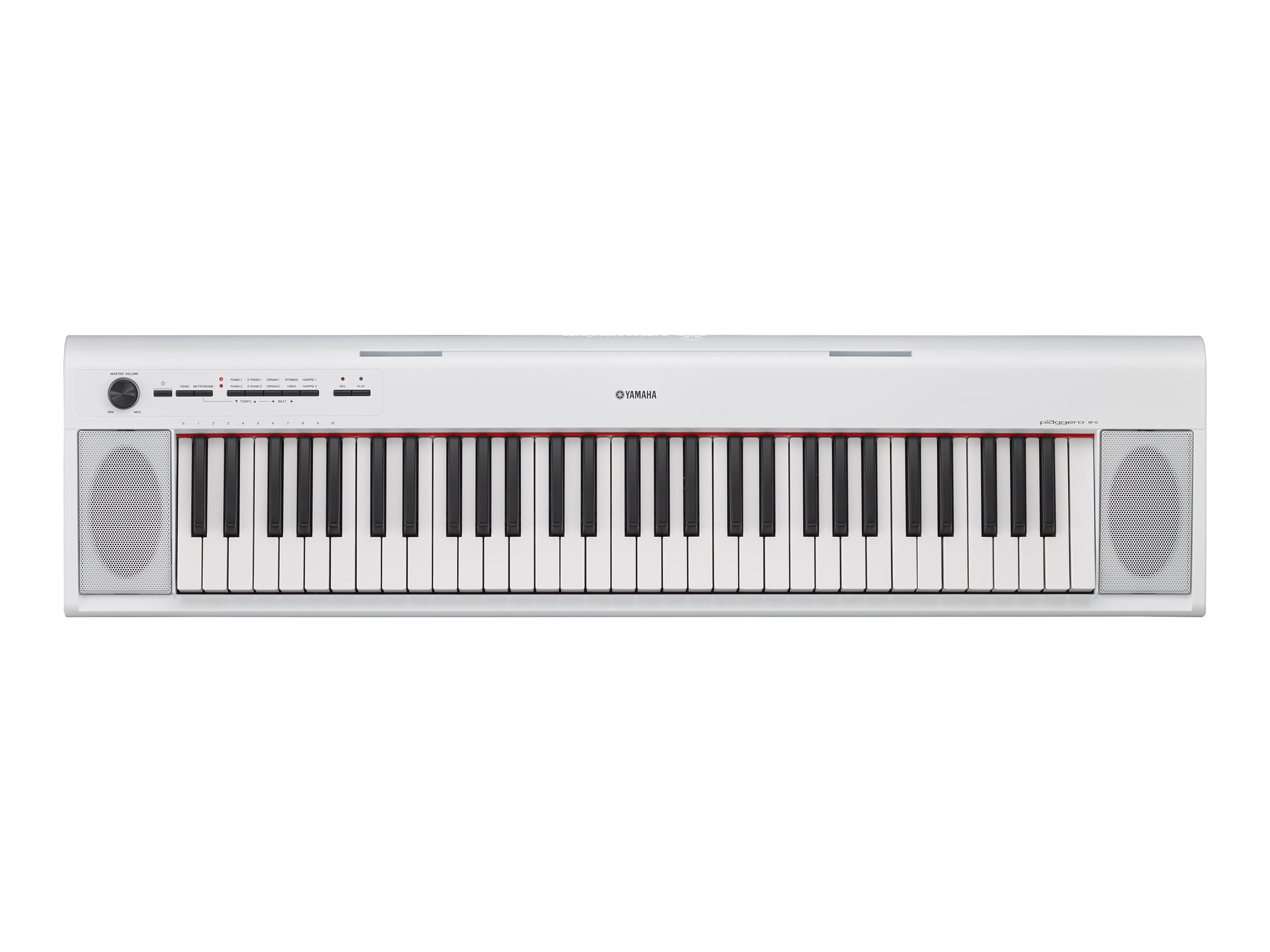 Yamaha NP12 61-Key Lightweight Portable Keyboard with Power Supply White 