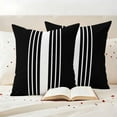 thumbnail image 4 of Pack of 2 Outdoor Pillow Covers,Waterproof Black White Stripe Throw Pillow Covers,Modern Rustic Vertical Striped Decorative Pillowcases Cushion Covers for Couch Pillow Sham Protector 26x26 Inch, 4 of 8