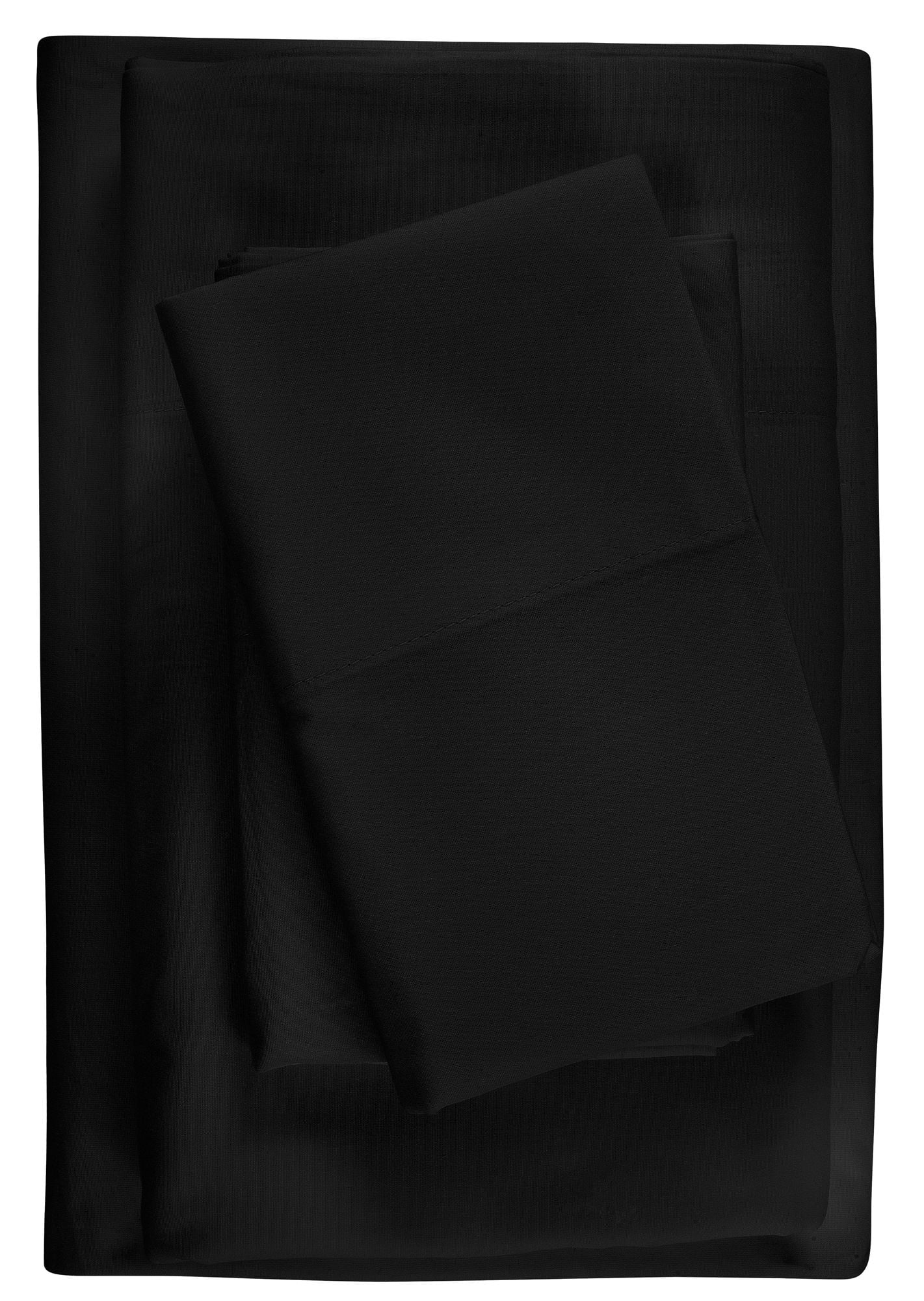 Mainstays Easy Care 300 Thread Count Bed Sheet Set, King, Rich Black