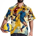 thumbnail image 4 of Football Men's Short Sleeve Casual Printed Button Down Beach Shirts - Summer Fashion Tops, 4 of 6