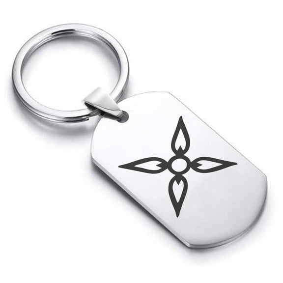 Stainless Steel Four Horsemen of the Apocalypse (Conquest) Dog Tag Keychain Circle Ring