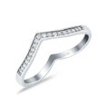 thumbnail image 3 of Simulated Cubic Zirconia Size-5 Half Eternity Heart Band Wedding Ring 925 Sterling Silver, 3 of 7