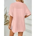 thumbnail image 5 of Rezuofi 2 Pcs Womens 2025 Summer Lightweight Cardigan Short Sleeve Open Front Casual Loose Cover Ups, 5 of 6