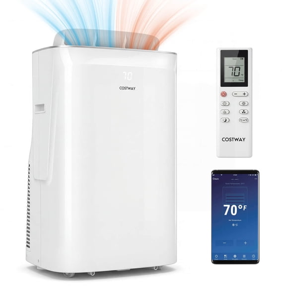 Costway 15000 BTU Inverter Portable Air Conditioner with Fan, Dehumidifier, Auto Swing