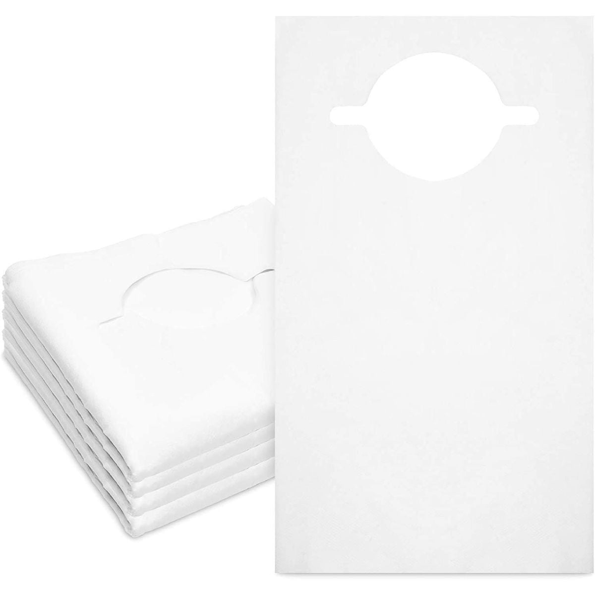 100 PACK OF WHITE DISPOSABLE PLASTIC ADULT BIBS FREE SHIPPING 