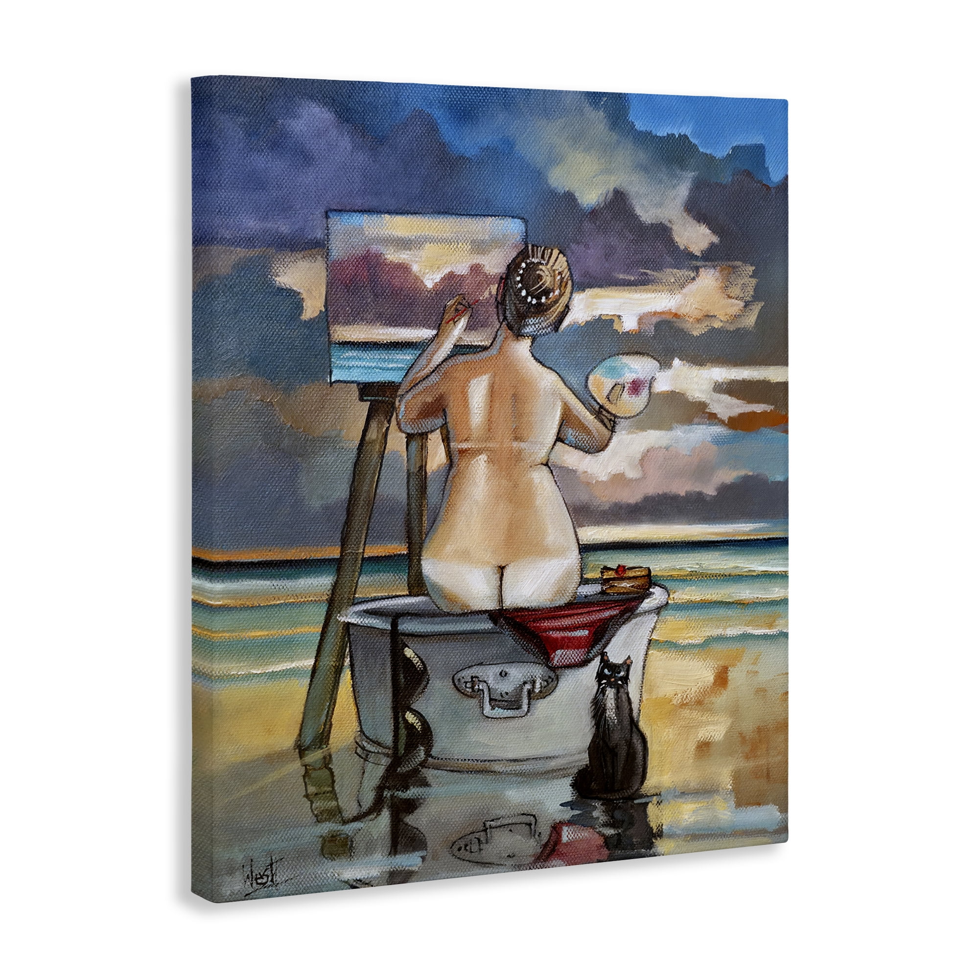 Stupell Industries Painting Up A Storm Canvas Wall Art, design by Ronald West