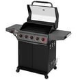 thumbnail image 3 of Royal Gourmet GA5407H 5-Burner BBQ Gas Grill with Sear Burner and Lidded Side Burner,Cabinet Style Grill for Outdoor Grilling and Backyard Cooking, Black, 3 of 13