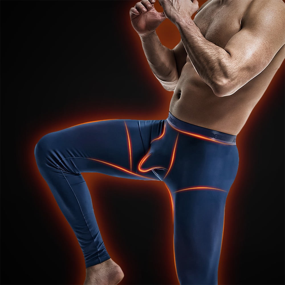 Men Thermal Underwear Bulge Pouch Warm Leggings Stretchy Long John