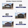 thumbnail image 5 of PURPLE LEAF 11' X 13' Outdoor Hardtop Gazebo Patio Wide Aluminum Frame Metal Double Roof with Heavy Duty Netting and Curtains for Permanent Hard Top Pavilion Screen, Navy Blue, 5 of 9