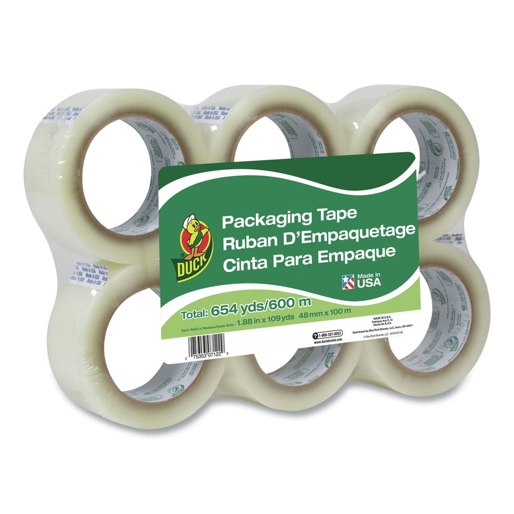 Duck 240054 3 in. Core 1.88 in. x 109 Yards Commercial Grade Packaging Tape - Clear (6/Pack)