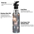 thumbnail image 3 of Yayeee 33oz Insulated Water Bottle Double Wall Stainless Steel with Flip Straw Lid, Neon Llamas Pattern, 3 of 7