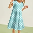 thumbnail image 2 of Wdgfv Robe Vintage Fille Années 50 Rétro Tournoyante Robe d'Occasion Spéciale Taille 6-14 Sans Manches Robe Enfant Bleu Clair 7T/120, 2 of 4