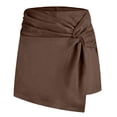 thumbnail image 2 of Sentmoon Leather Skirt High Waisted Solid Color Spring Athletic Skirts Women Skort Hawaiian Accessories for Women Delightful for Beach and Vacation Outfits Brown M, 2 of 9