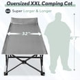 thumbnail image 4 of Seeutek XXL Folding Camping Cot for Adults Oversized Sleeping Cot with Mattress, Carry Bag, Strapping, Cot Bed for Tent, Office Support 500lbs, 4 of 9