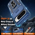 thumbnail image 4 of KOMI for Google Pixel 9 Case/Pixel 9 Pro Case with [2 Pack] HD Screen Protector + Slide Camera Cover, 360° Rotation Ring Kickstand [Military Grade] Shockproof Protective Phone Case, Navy Blue, 4 of 5