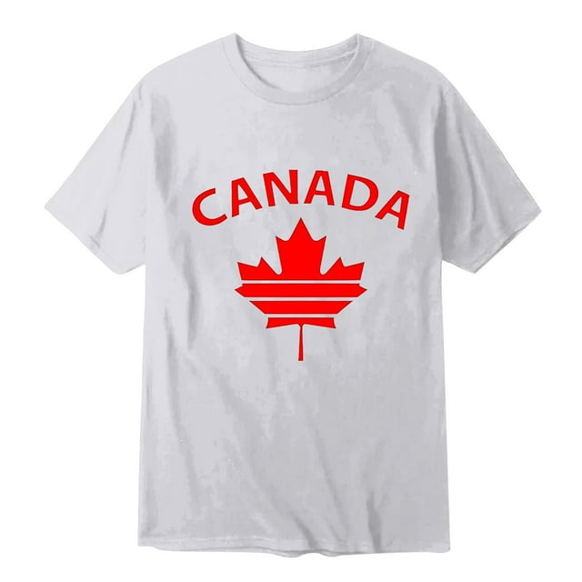 T-shirt pour Hommes Canada Drapeau Canadien Manches Courtes T-Shirt Érable Haut Col Rond Chandail de Golf Canada