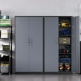 thumbnail image 6 of MIIIKO Metal Storage Cabinet with Locking Doors, Black Grey Garage Lockable Steel Cabinets with 4 Doors and 5 Shelves for Home, Garage, Pantry Workshop Warehouse, 6 of 7
