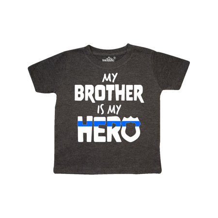 

Inktastic My Brother is my Hero Police Officer Family Gift Toddler Boy or Toddler Girl T-Shirt