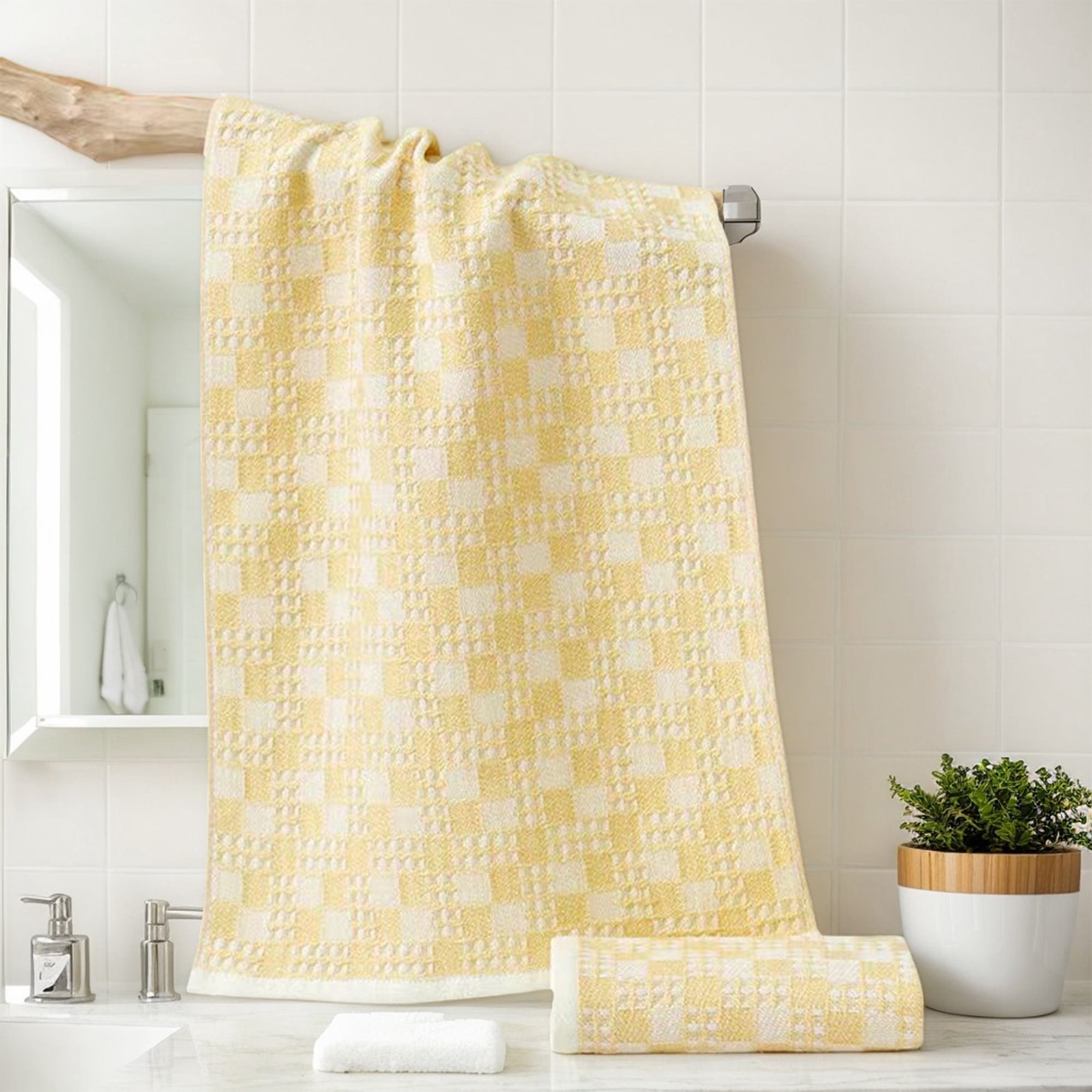 Unique Bargains Waffle Hand Towels Set of 2 Grey 13" x 28"