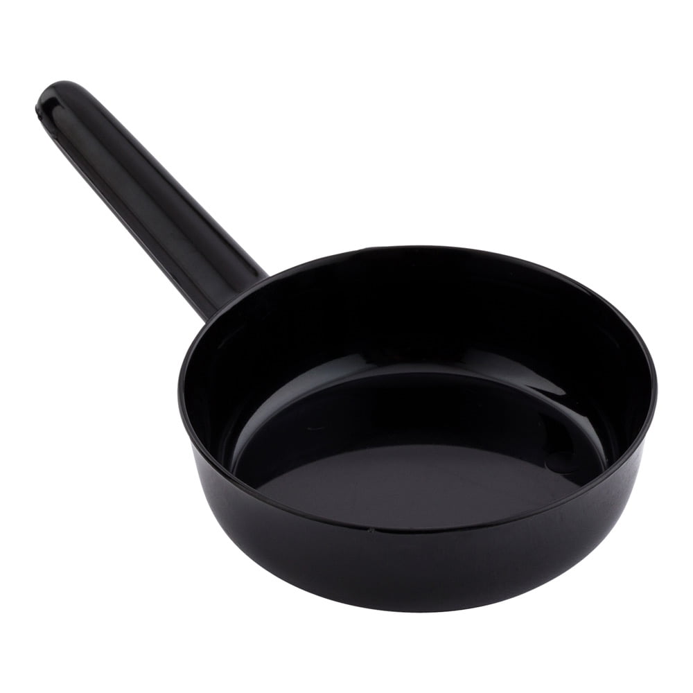 1 oz Round Black Plastic Mini Sauce Pan 3 1/4" x 2" x 1/2" 100