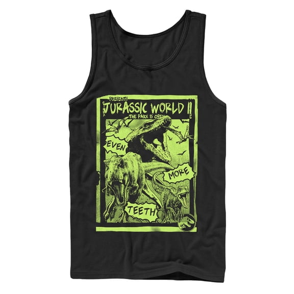 Men's Jurassic World: Fallen Kingdom More Teeth Poster  Tank Top Black Small