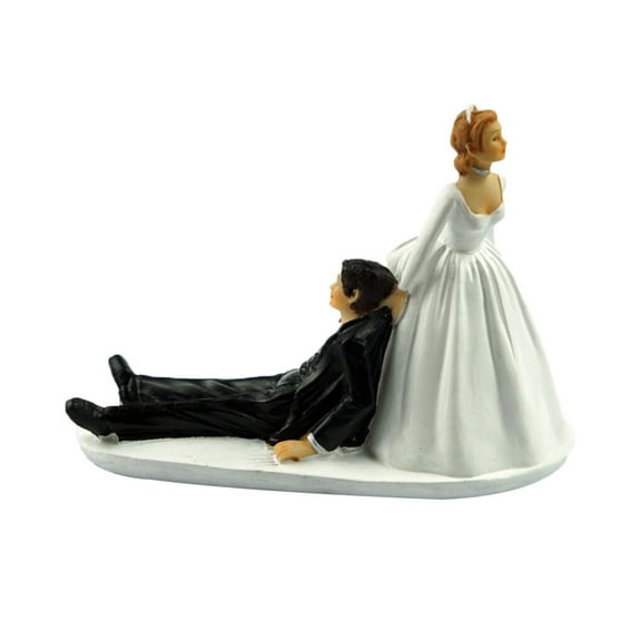 Funny Bride Groom Figurine Humor Favors Unique Gift Wedding Cake Toppers Decoration