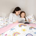 thumbnail image 2 of Homewish Cute Gradient Rainbow Twin Bedding Sets 7-Piece for Kids Teens,Polka Dots Bedding Comforter Set Microfiber,Cartoon Kawaii Breathable Sheet Sets,Ultra Soft Home Decor,Reversible, 2 of 4