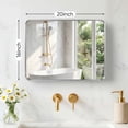 thumbnail image 2 of Gianna Anti-Fog Bathroom Wall Mirror – 16" x 20" Shatterproof Vanity Mirror with Rectangular Metal Frame, Sliver, 2 of 5